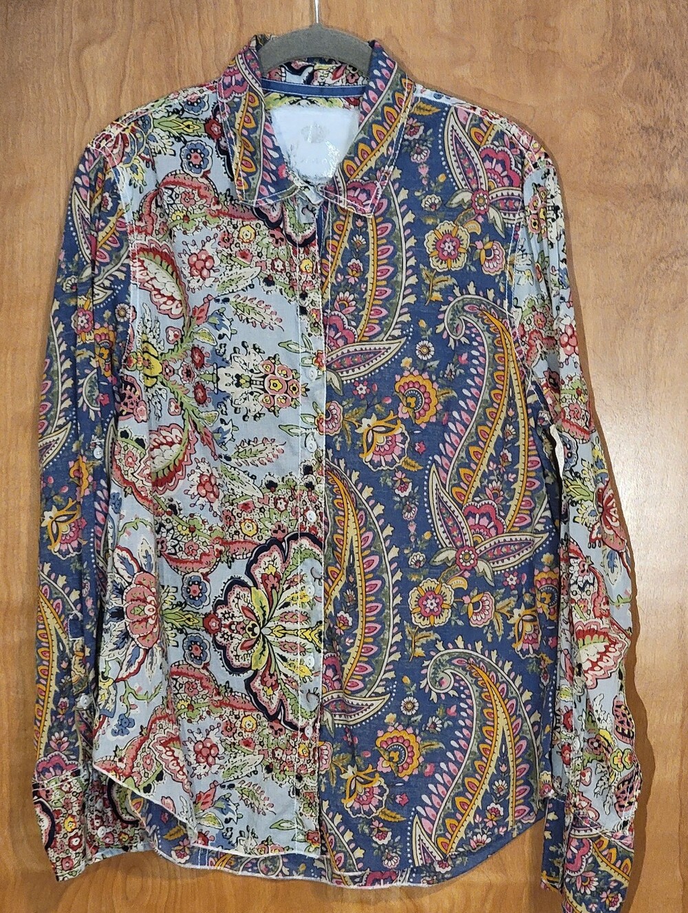 Cino Pink Paisley Roll Tab Boho India Blouse